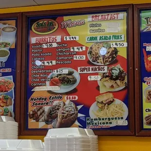 menu and prices