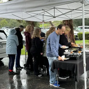 The line even in the rain