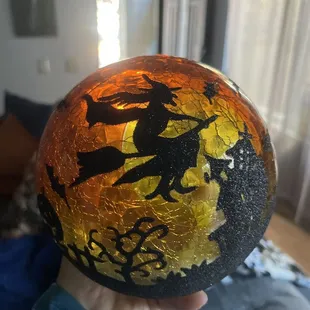 Cute glass globe for Halloween.