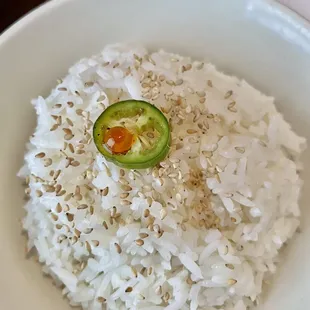 White rice that came with the curry.