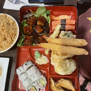 Beef negimaki bento box