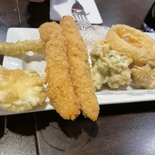 Chicken and veg tempura appetizer