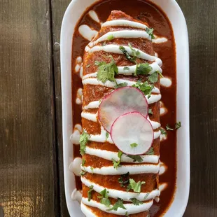 Asada wet burrito. Make sure to ask before you order if they have both salsas to the wet the burrito or just one.