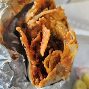 Chilaquiles burrito w al pastor