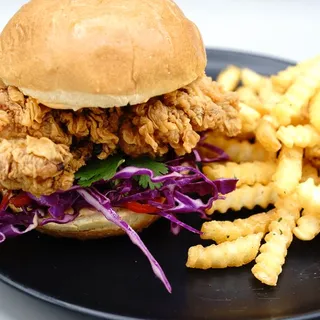 Beer Battered Fried Chicken Sandwich