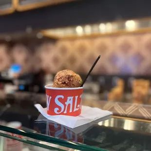 Red Chili Curry &amp; Makrut Lime Crispy Rice and Carrot Cake Batter w/ Pralined Hazelnuts