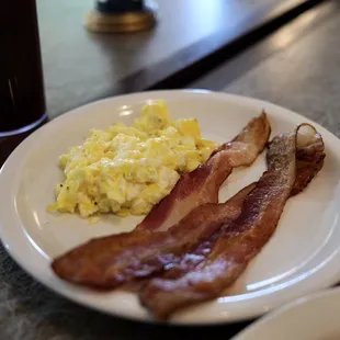 Egg and Traditional Waffle, Bacon and Eggs