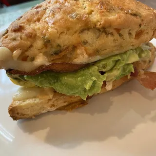 Bacon and Cheese on Cheddar Chive Scone