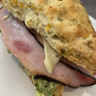 Ham and Cheese on Cheddar Chive Scone