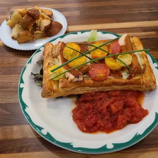 Smoked trout handpie with side of roasted potatoes