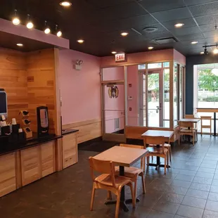 the inside of a restaurant