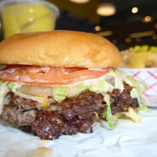 The Double Cheeseburger with Salt Fries and Freshly Squeezed Lemonade for the win!!!