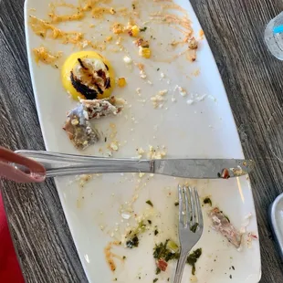 This was the 5-star red snapper and grits with greens and a hush puppy.  I think I had it Cajun style.