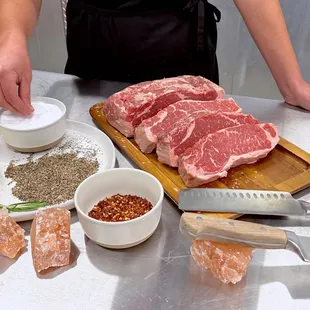 a chef preparing meat