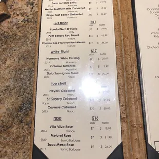 menu