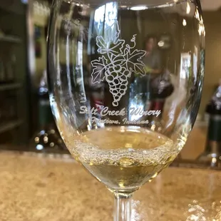 a glass of wine