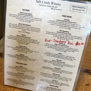menu