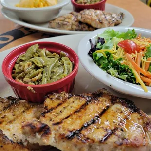 two plates of food on a table