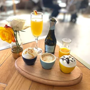 Mimosas and espresso trio