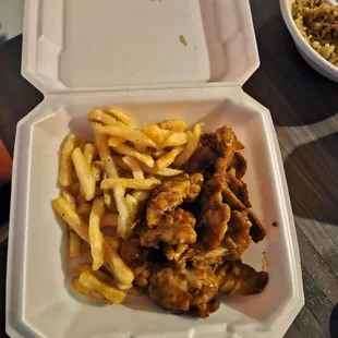 Chicken tenders and fries