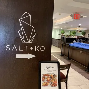 Signage from hotel lobby