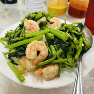 Shrimp ong choy