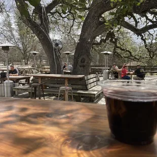 a cold drink on a wooden table