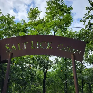 a sign for salt lick cellar