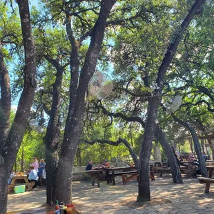 The outside seating area