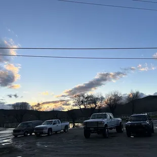 Looking out across the parking lot