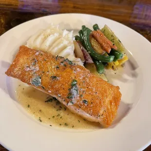 Salmon- so good and crispy.