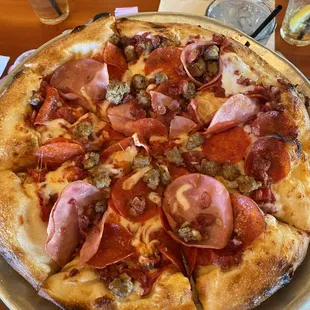 Meat lovers pizza