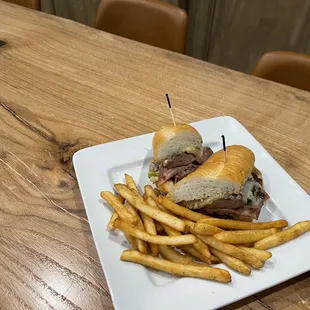 Cuban sandwich with fries