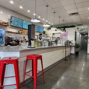 the interior of a coffee shop