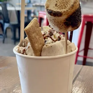 S&apos;mores rolled ice cream