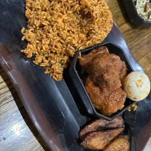 Jollof Rice with 3 Chicken and Plantain