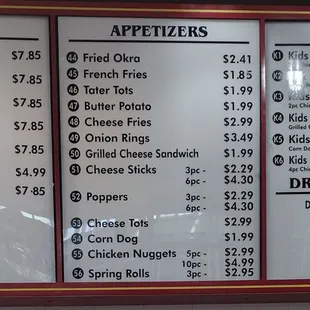 Recent menu prices taken 3-12-2022