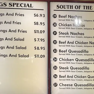 Recent menu prices taken 3-12-2022