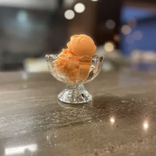 Seasonal sorbet and ice cream Orange