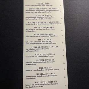 Drink Menu