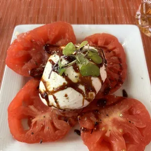 Barrada  salad with heirloom tomatoes