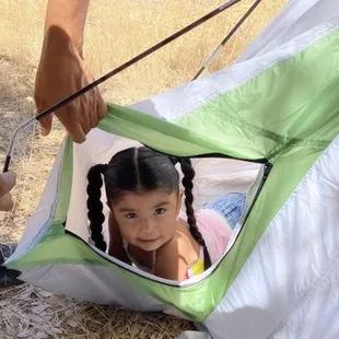 My lovey dovey hiding in her tent