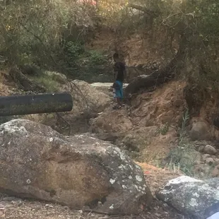 Dry creek behind camp site.