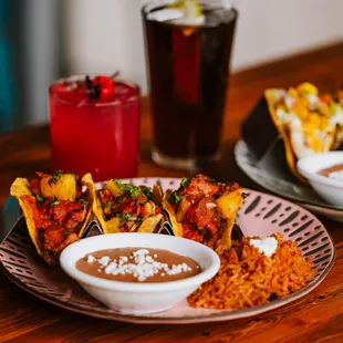 a plate of mexican food