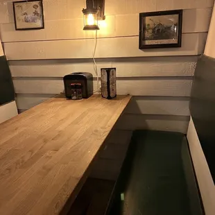 Deep booth seating!  Local history!