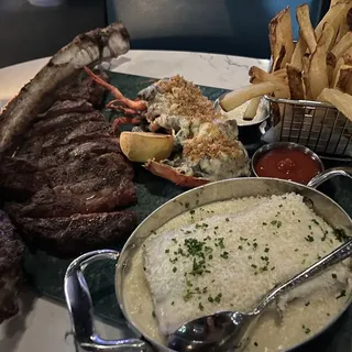 28oz Tomahawk Steak* & Lobster