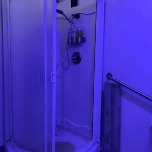 Shower before and after.