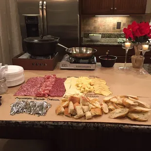 Cheese and charcuterie spread