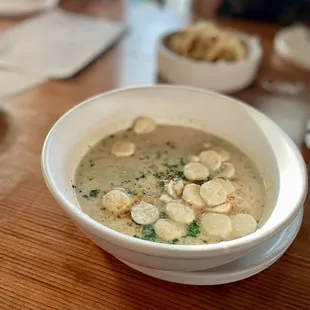 Happy hour clam chowder. IG: @_emwong_