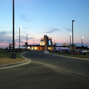parking lot at dusk